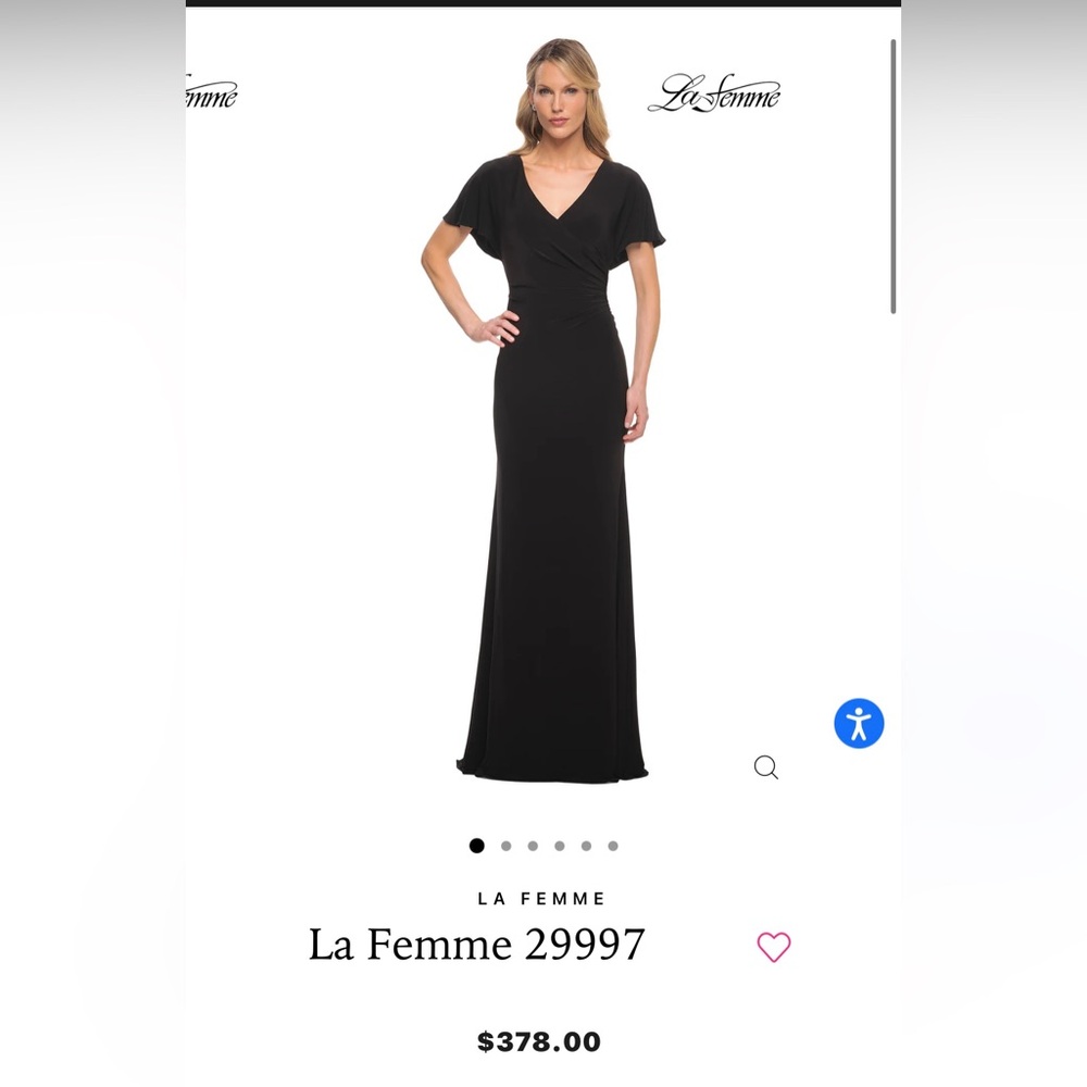 Long Black Gown. La Femme. Size 6. NWT